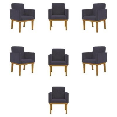 Kit 7 Poltronas Reforçada Cinza