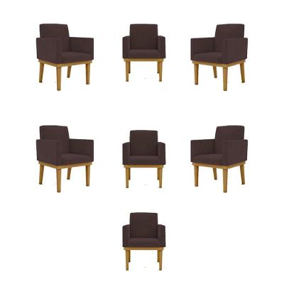 Kit 7 Poltronas Reforçada marrom