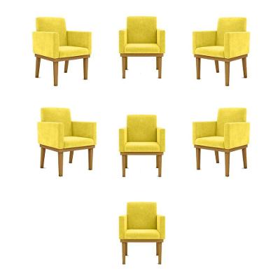 Kit 7 Poltronas Reforçada amarelo