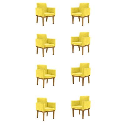 Kit 8 Poltronas Reforçada amarelo