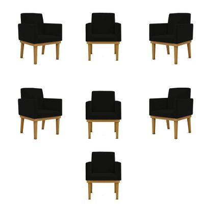 Kit 7 Poltronas Reforçada preta