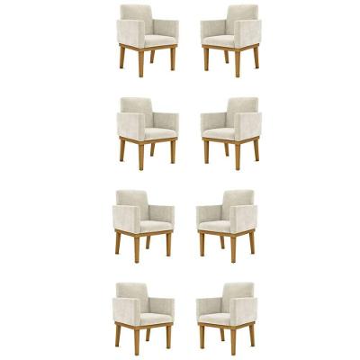 Kit 8 Poltronas Reforçada bege