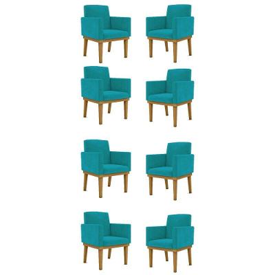 Kit 8 Poltronas Reforçada azul-turquesa