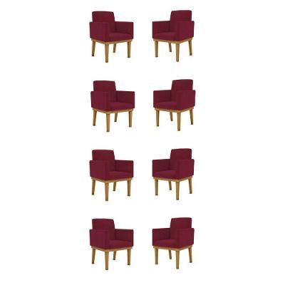 Kit 8 Cadeiras Poltronas Escritório Recepção marsala
