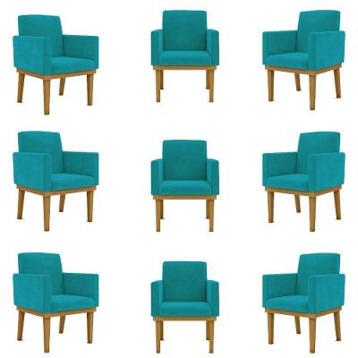 Kit 9 Poltronas Reforçada azul Turquesa