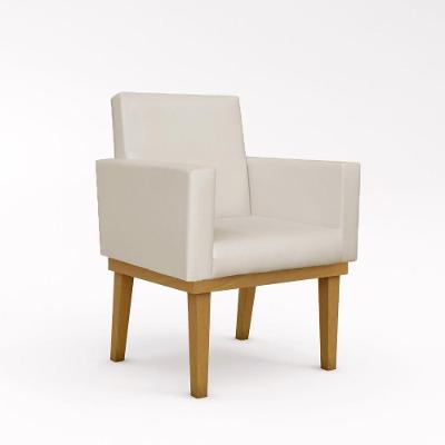 Kit 02 Poltronas Courino Para Salão Recepção bege