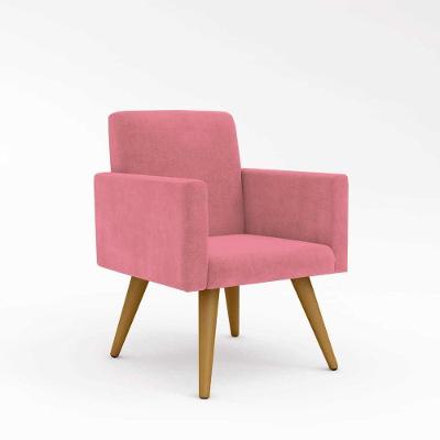 Poltrona Cadeira Nina Sala Recepção Rosa