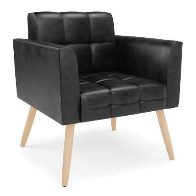 Poltrona Elisa Corano Pés Palito Natural - D'rossi Cor Preto