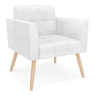 Poltrona Elisa Corano Pés Palito Natural - D'rossi Cor Branco