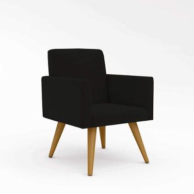 Poltronas Cadeira Nina Sala Recepção Preta