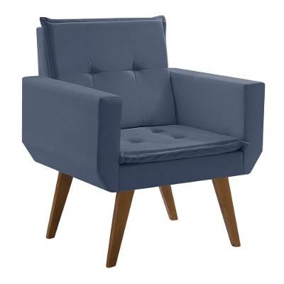 Poltrona Taurus 1 Lugar Base Palito Tecido Azul Bic