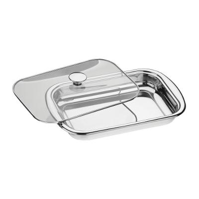 Assadeira Tramontina Cosmos Retangular Em Aço Inox 39cm 3,2L