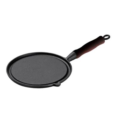 Bifeteira Ferro Redonda Cabo Silicone Preto Lisa 26Cm.