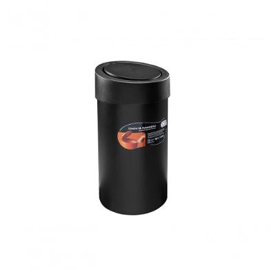 Lixeira Coza Plástica Click Preta 9 Litros 20 Cm De Diâmetro Por 39,5 Cm Preto