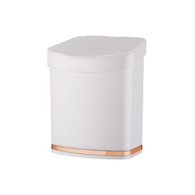 Lixeira Em Plástico Eleganza 2,5L Future Branco E Rose Gold