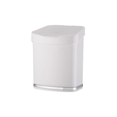 Lixeira Em Plástico Eleganza 2,5L Future Branco E Cromado