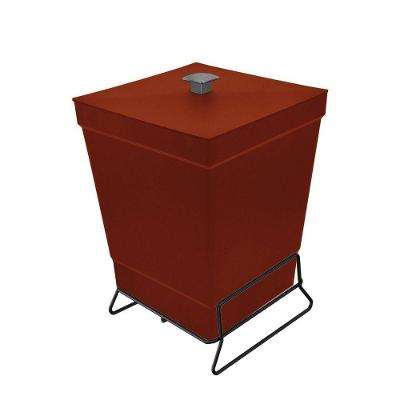 Lixeira Para Banheiro De Plástico Com Suporte Apoio Black - Stolf Vermelho