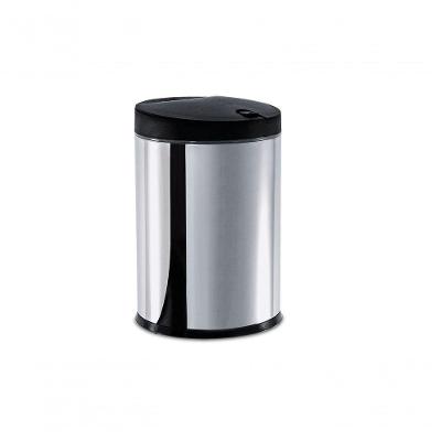 Lixeira Press Inox Com Tampa - Linha Pia ø 17 X 25 Cm Preto Brinox