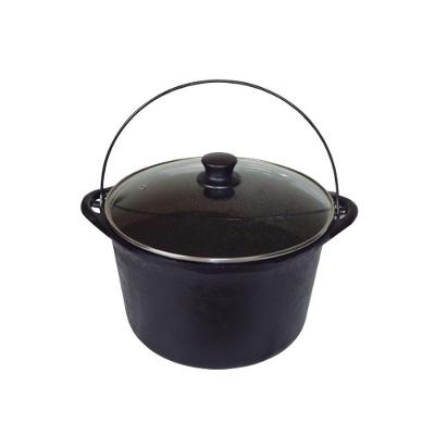 Panela Ferro Fundido Caldeirão Antigo Tampa Vidro 20Cm 3L