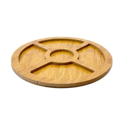 Bandeja De Bambu Para Petiscos Redonda 1,5x26x26 Cm