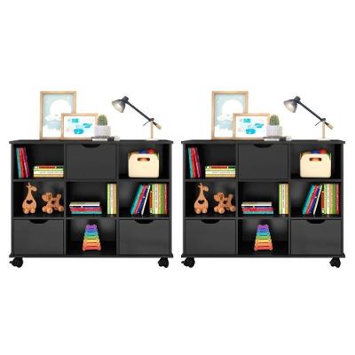 Kit 2 Nichos Organizadores Com Rodízios Toy 3 Gavetas Preto