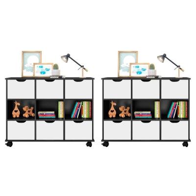 Kit 2 Nichos Organizadores Com Rodízios Toy 6 Gavetas Preto