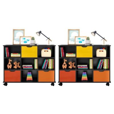 Kit 2 Nichos Organizadores Com Rodízios Toy 3 Gavetas Preto