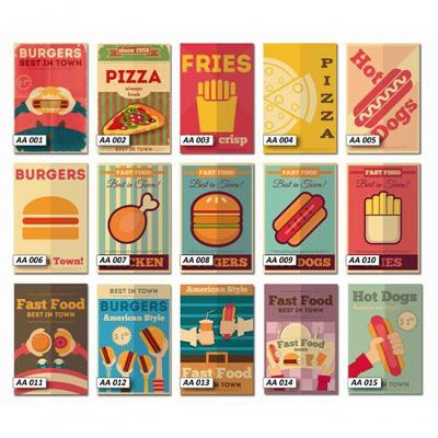 Kit Placas Quadros Decorativos 40x60 Vintage 5 Unidades