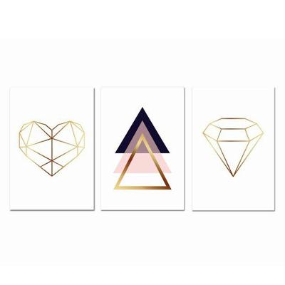 Kit Placas Quadros Decorativos 3 pçs MDF 20x30 Joia Coração