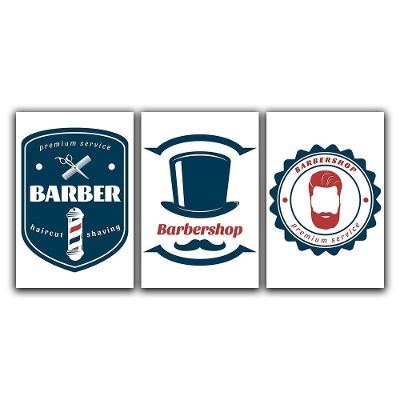 Kit Placas Quadros Decorativos 3 pçs 20x30 Barbearia 2