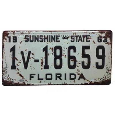 Placa Decorativa p/ Carro Antiga Vintage Florida Lorben