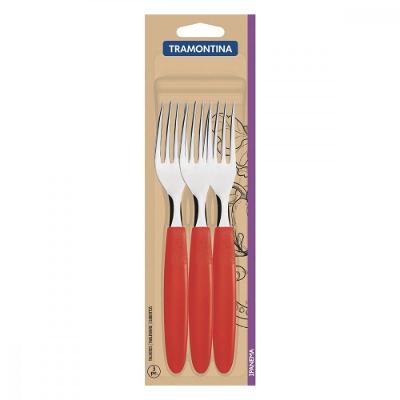 Conjunto de Garfos de Mesa Tramontina Ipanema Vermelho 3 Pçs