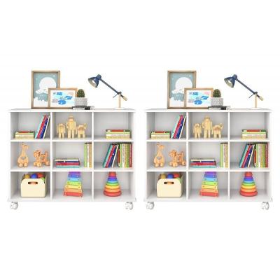 Kit 2 Nichos Organizadores com Rodízios Branco Mpozenato