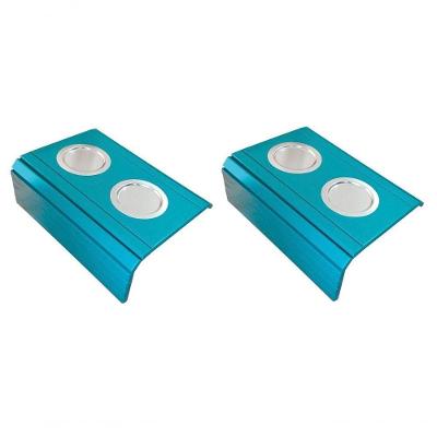 Esteiras Porta Copo Alumínio para Sofá Kit 2un Azul Tifany