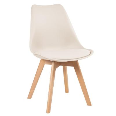 Cadeira Com Assento Estofado Leda Creme