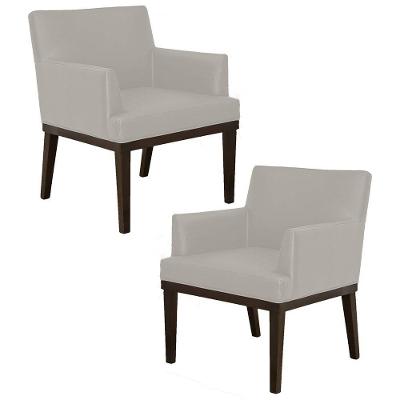 Kit 02 Poltronas Decorativas Vitória Corano Bege Mpozenato