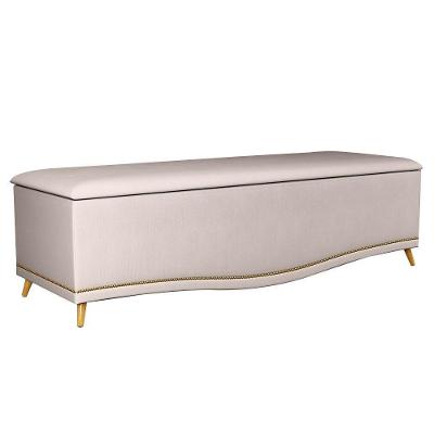 Calçadeira Baú Casal 140Cm Imperial J02 Suede Bege