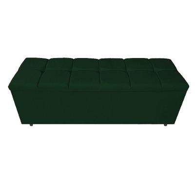 Calçadeira Estofada Manchester 140cm Casal Suede Verde