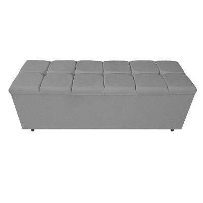 Calçadeira Estofada Manchester 160cm Queen Size Corano Cinza