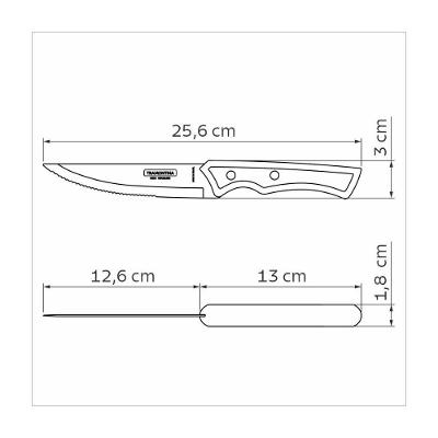 Faca Para Churrasco Jumbo Tramontina Inox Castanho 5''