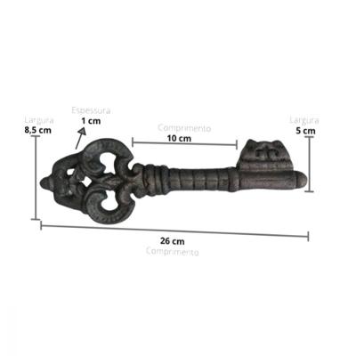 Chave Decorativa Rústica Antiga Enfeite Em Ferro Nº 02 26Cm