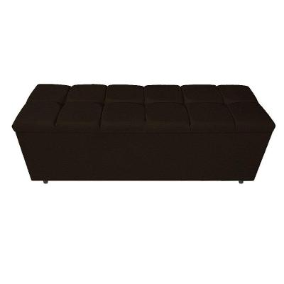 Calçadeira Estofada Manchester 160cm Queen Size Corano Marrom