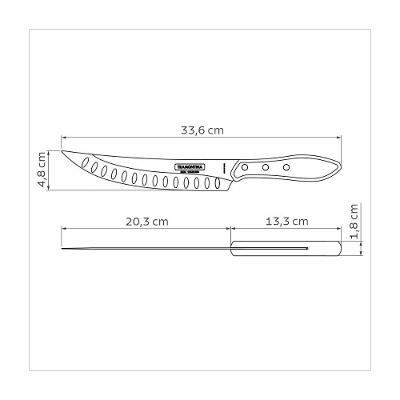 Faca Para Carne Butcher Tramontina Inox Vermelho 8''