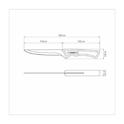 Faca P/ Desossar Tramontina Churrasco Black Lamina Inox Escu