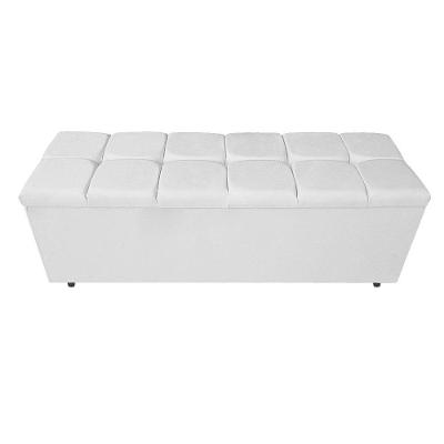 Calçadeira Estofada Manchester 160cm Queen Size Corano Branco