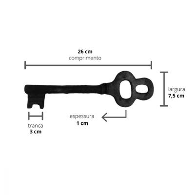 Chave Decorativa Rústica Antiga Enfeite Em Ferro Nº 01 26Cm