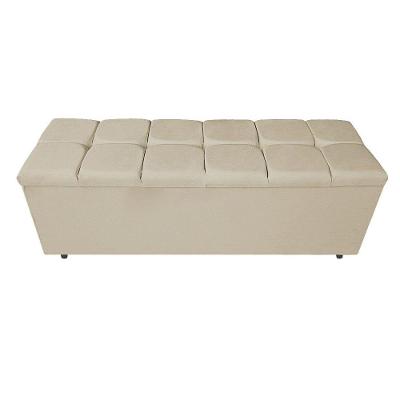 Calçadeira Estofada Manchester 160cm Queen Size Corano Bege