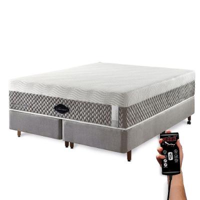 Colchão De Látex Híbrido Médio Box E Kit Spa Casal 138x188cm