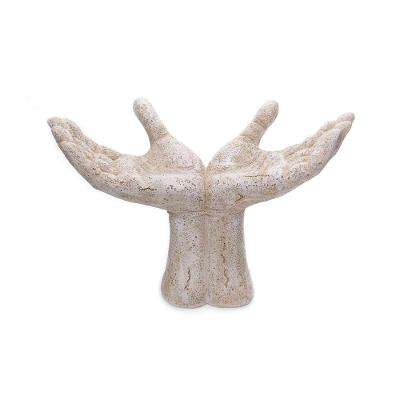 Escultura Mãos Em Poliresina Branco 17x10cm