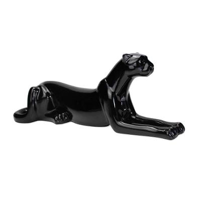 Escultura Decorativa Onça Deitada Preta 17,5x51x13 Cm - D'rossi